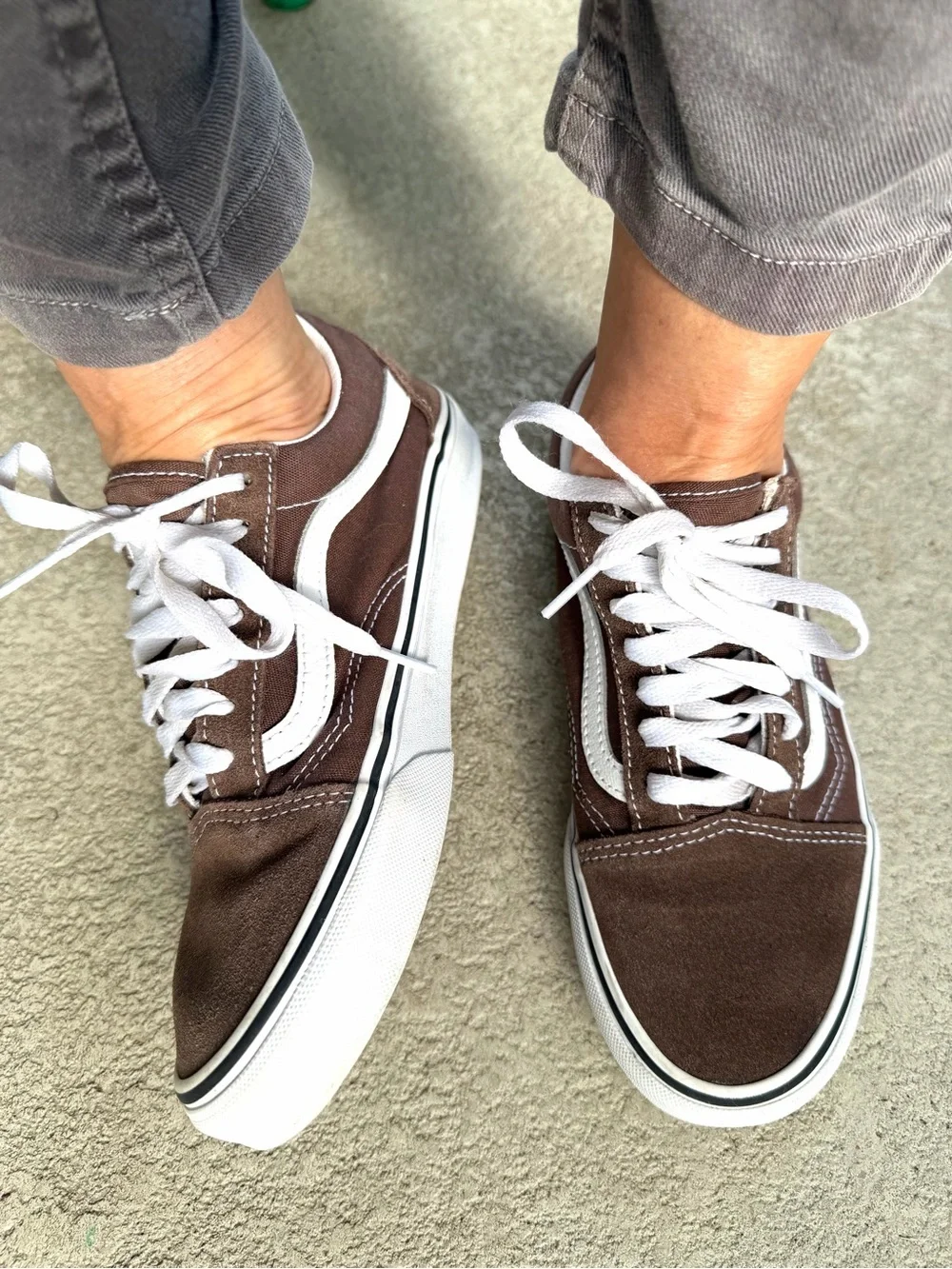 Vans Brown Suede Canvas Old Skool Sneakers 7.5 Skate Low Top Classic Streetwear - Picture 14 of 16